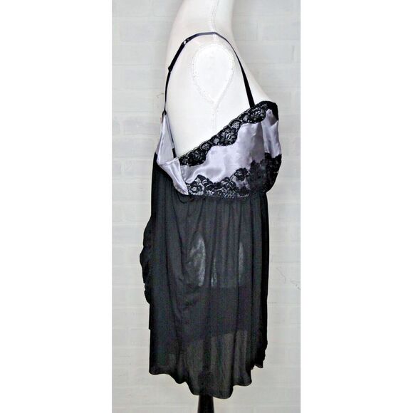 Cacique Seriously Sexy Lingerie Nightie Two piece Black and gray Size 22/24 NWT - Picture 6 of 12